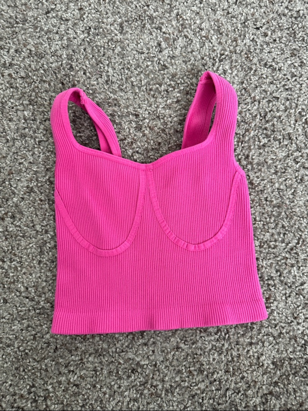 Tiger Friday Ribbed Pink Cropped Tank Top (size youth)